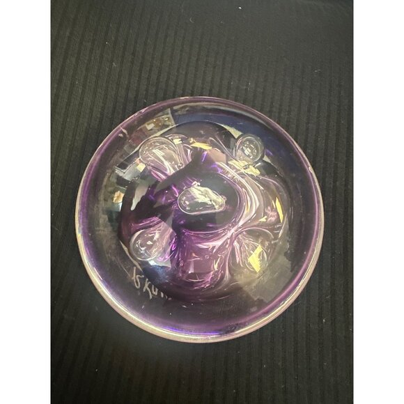R. Karg Other - Signed R. Karg Purple Glass Paperweight With Abstract Design